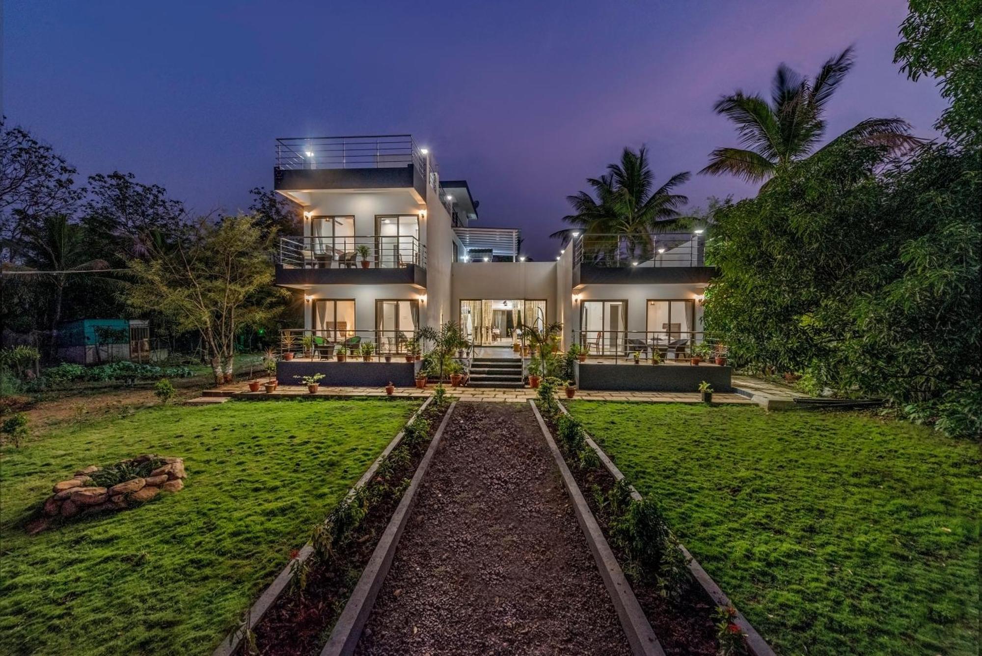 Saffronstays Lakeview Nivara - Farm Stay Villa With Private Pool Near Pune Exterior foto