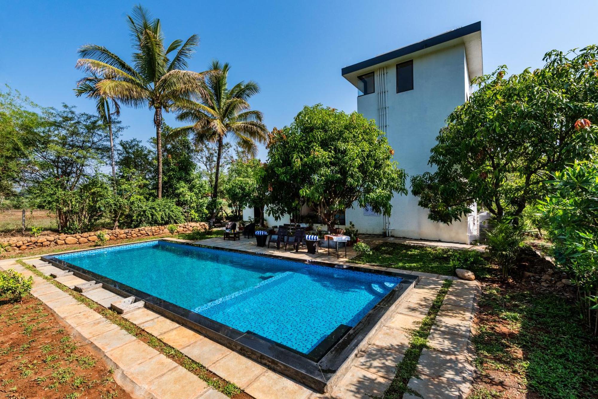 Saffronstays Lakeview Nivara - Farm Stay Villa With Private Pool Near Pune Exterior foto
